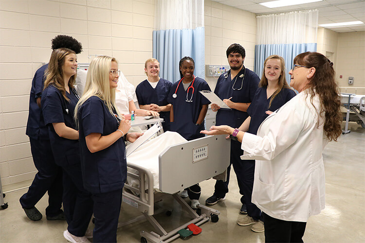 Nursing students with Teacher